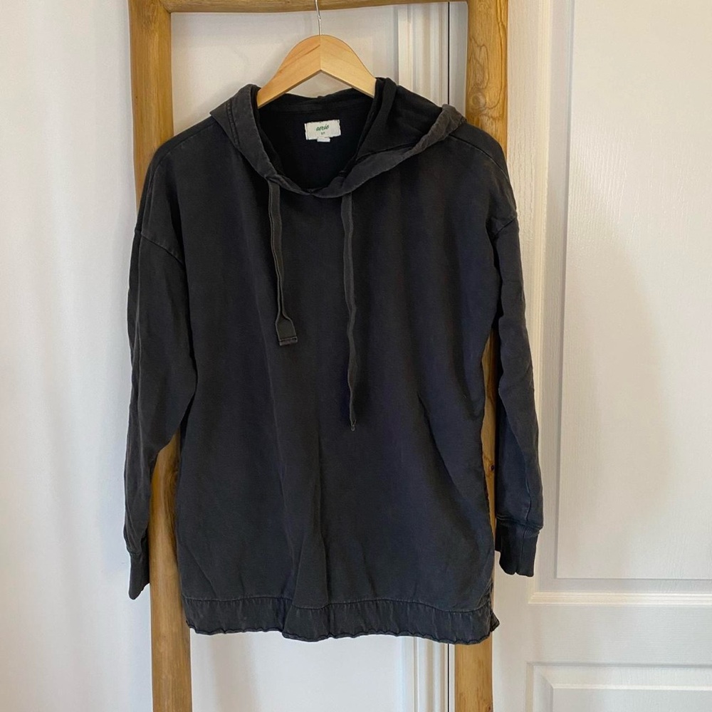 Aerie Sunwashed Desert Oversized Hoodie in Smoked Grey Size Small Casual